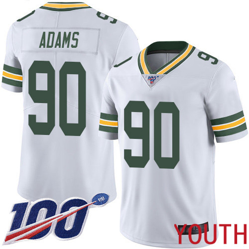 Green Bay Packers Limited White Youth #90 Adams Montravius Road Jersey Nike NFL 100th Season Vapor Untouchable
